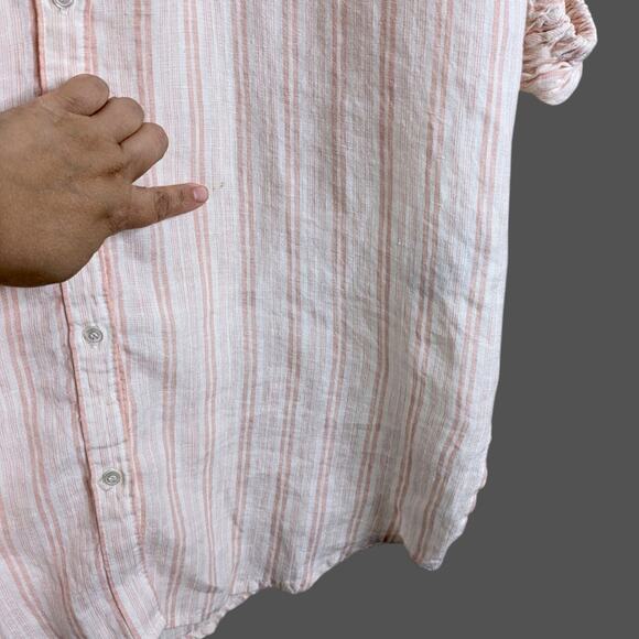 NWOT Joie Beatrissa Linen Midi Shirt Dress Striped Medium Button Front - Picture 4 of 11